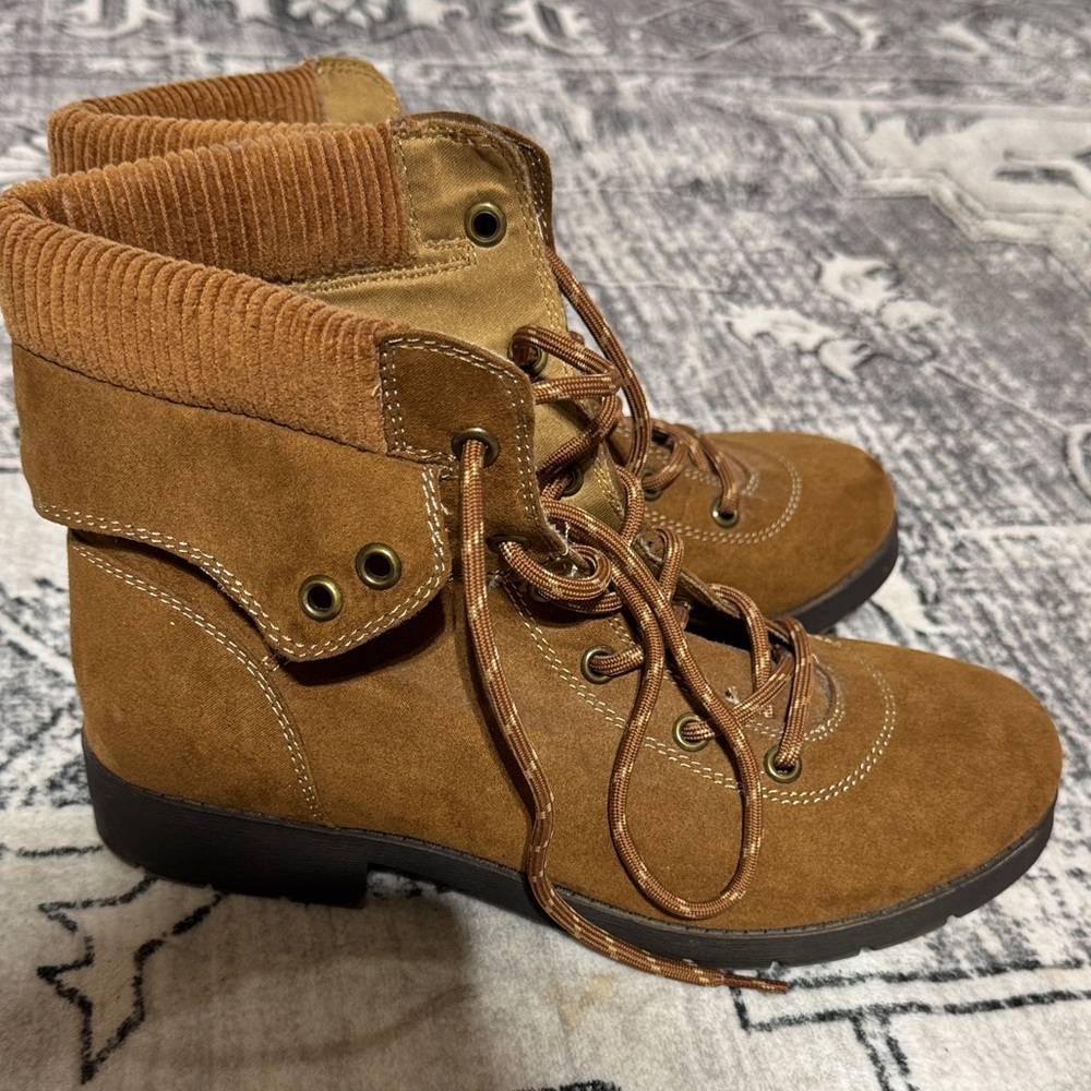 St. John's Bay Tan Lace-Up Ankle Booties